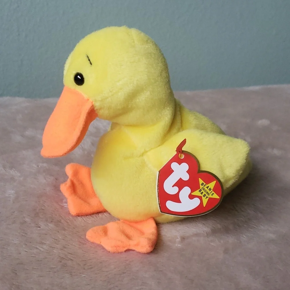 Quackers Buddy & Beanie Set 🦆Ty Plush Yellow Ducks🦆 Gift Toy Collectible, NWT - Picture 9 of 17